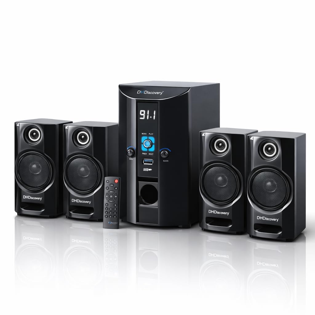 DH Discovery® 6600W 150 W Bluetooth Home Theatre Speaker (FM, USB, AUX, LCD Display, Remote Control, RGB Light) (Black, 4.1 Channel) 1 Year Warranty-image-18