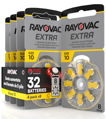 32 Pilas para audífonos Rayovac Extra Size 10-4 Blister de 8 Pilas