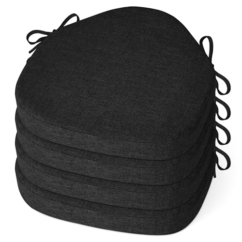 MineCozy Chair Cushions for Dining Chairs 4 Pack 16.5"x15.5"x2" Black