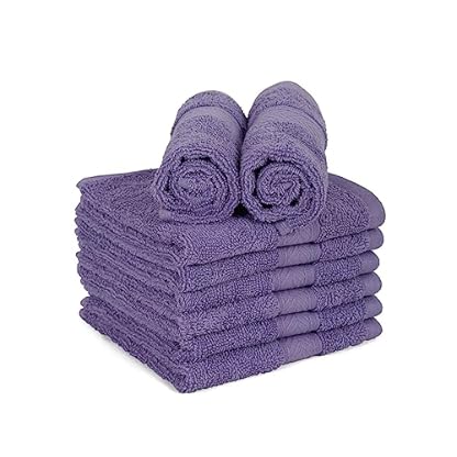CASALINO Plüsch-Handtuch-Set, 100 % Baumwolle, sehr saugfähig, superweich, weich und plüschig, 500 g/m² (24-teiliges Waschhandtuch-Set, lila) – Bild 3