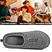 Men's Cozy Memory Foam Micro Woolen Plush Fleece Slippers Slip On Clog House Shoes w/Hand-Craft Woven Trim (US Men's 11-12, Gray)