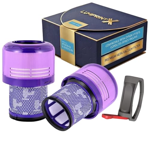 Dyson V11 Filter, 2-Pack Premium True HEPA Replacement Filters for Dyson V11, V11 Animal, V11 Completed/Absolute, Dyson-V15, V15 Filter, V15 Absolute/Submarine with Trigger Clamp, Part no. 970013-02
