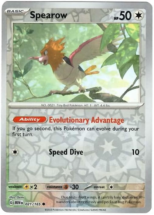 Pokemon - Spearow 021/165 - Pokemon 151 - Reverse Foil - Single Card