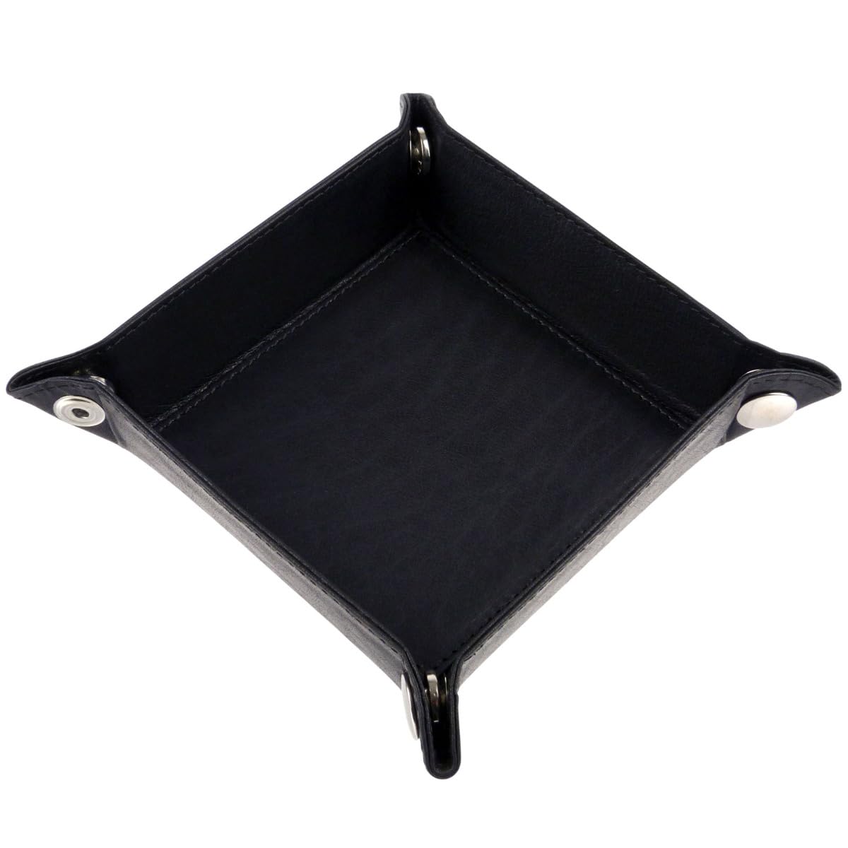 Plateau de rangement monnaie rectangulaire noir pour table de chevet homme
