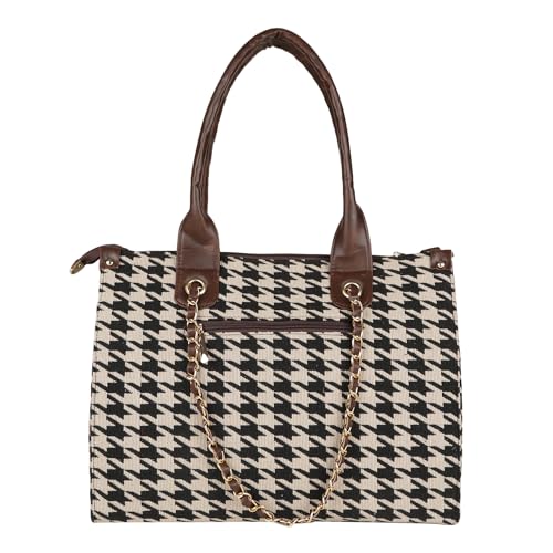 MINI-WESST-Womens-Printed-Synthetic-Leather-Tote-Bag-for-Office-College-and-Party-Black