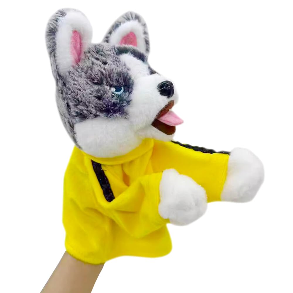 HOVCEH Kung Fu Animal Toy Husky Gloves Doll, Husky Hand Puppets for Children, Boxer Hand Puppets, Dog Boxing Hand Puppet Toy with Sounds And Boxing, Hand Puppet Dog Action Toy for Gifts