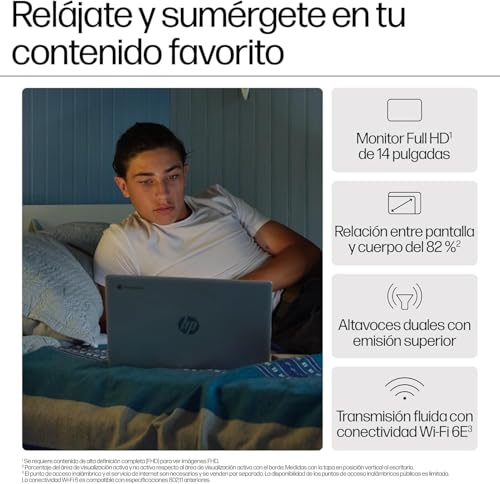 Miniatura 9 de Hp Chromebook 14a-Nf0001ns - Ordenador Portátil De 14 Fhd Intel N100, 8gb Ram, 128gb Emmc, Chromeos Silver - Teclado Qwerty Español