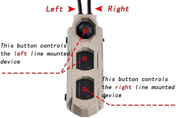 Dual Remote Pressure Switch With 3-Button Control For PEQ15 M300 M600 Flashlights