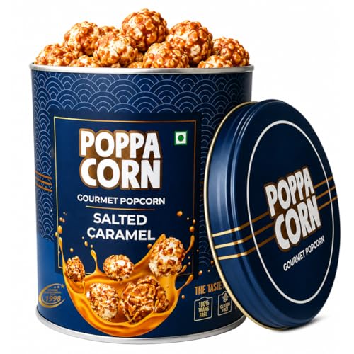 Image of POPPACORN Salted Caramel Gourmet Popcorn, 130g Tin Pack