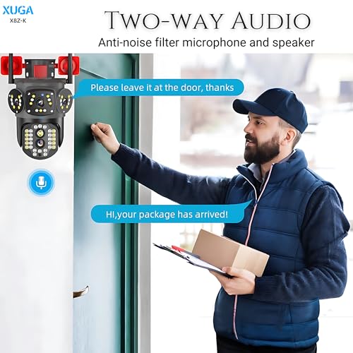 Image of XUGA Cybernautt X8Z-K 8MP Dual Lens 4G PTZ Camera | Dual view screen with 10x digital zoom. Outdoor waterproof build. Compatible with Airtel 4G SIM for remote field security.