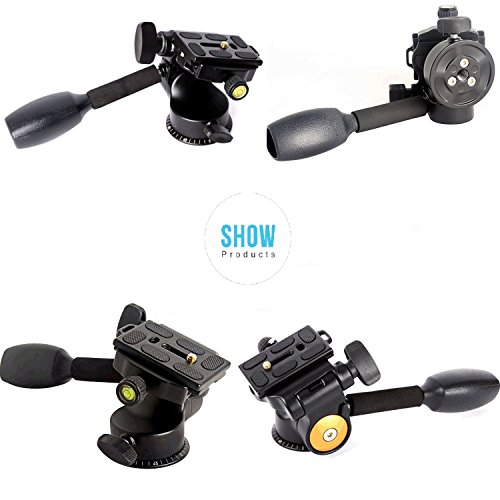 Exmax® Q08 Video Tripod Ball Head 3 Way Tripod Head Rocker Arm 360 Rotation Panoramic Head Video Pan Head Quick Release Plate Tripod Tilt Head Adapter For Photography Dslr Camera Dv Tripod Monopod #TOP7