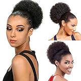 Afro Puff Drawstring Ponytail for Natural Hair, Drawstring Ponytails Extensions Natural Black Color...