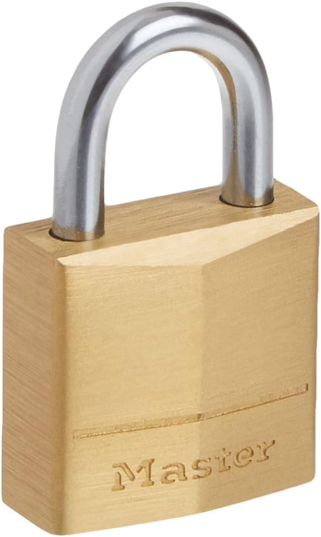 Master Lock Padlock, Solid Brass Lock, 3/4 in. Wide, 120Q (Pack of 4-Keyed Alike) - 