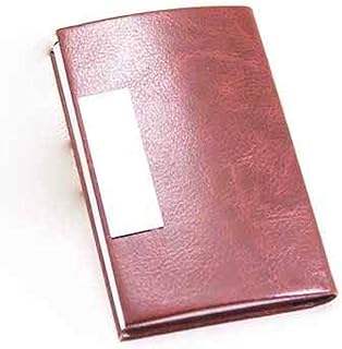 Leather Card & ID Cases For Unisex - Brown