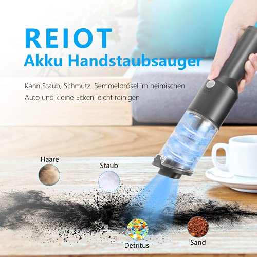 Handstaubsauger, Tragbar Autostaubsauger Akkustaubsauger Wiederaufladbar, Trocken Kabellos Handsauger Klein & Mini… - Image 3