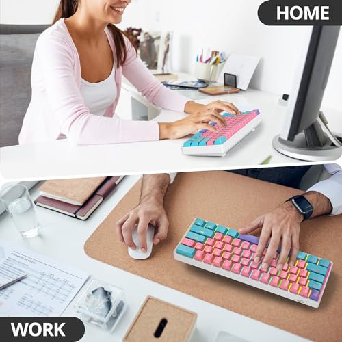 Image of Protable 60% Percent Gaming Keyboard Mechanical, Mini Compact RGB Backlit 61 Keys Wired Office Keyboard with red Switch for Mac /Win (Zhi /red Switch)