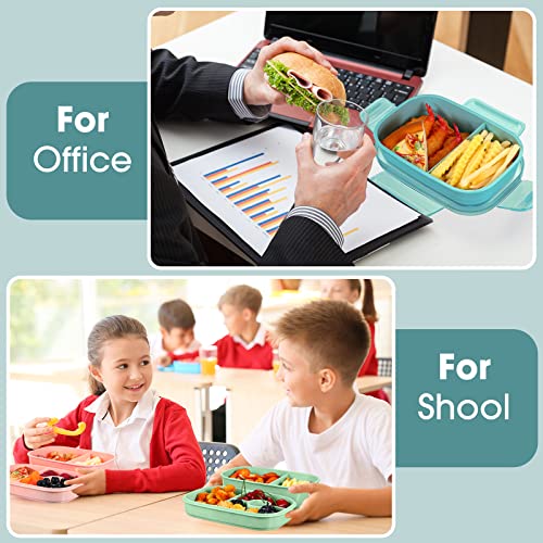 Weysat 4 Pcs Bento Box Adult Lunch Box 3 Layers 3 In One Stackable Lunch Container With Utensil Set Bento Lunch Box For Kids And Adult Leakproof Lunchbox For Dining Out Work School Picnic #TOP6