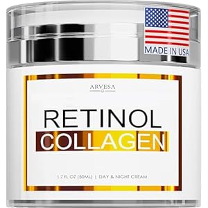 Retinol Cream for Face – Facial Moisturizer with Collagen Cream and Hyaluronic Acid – Anti Aging Face Cream – Day and Night Face Lotion for Women and Men – Hydrating Wrinkle Cream for Face