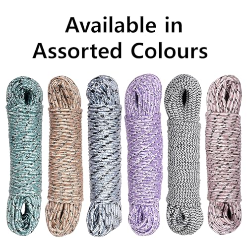 Image of Strong & Durable Nylon Braided Cotton Rope | Clothesline for Drying Clothes Line| 10 Meter Length | 5mm Thickness (Diameter) for Outdoor, Camping, Indoor, Crafting, Art Projects Use.