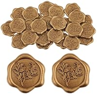Wachssiegel Selbstklebend 25 Stück Wachssiegel Aufkleber Siegelaufkleber Briefumschläge Wax Seal Siegel Aufkleber für Hochzeit Geburtstag Party Einladungen Geschenkverpackungen (Gold)