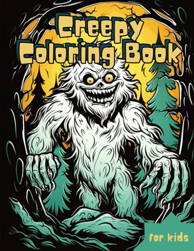 Creepy Coloring Book for Kids: 112 Cute Jungle Monster Coloring Pages for Stress Relief and Relaxation (Cute Horror), Scary Coloring Book for kids image 2