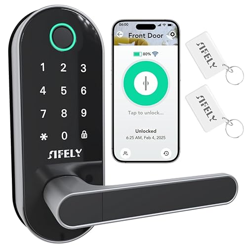Built-in WiFi Fingerprint Smart Door Lock with Handle & Keypad