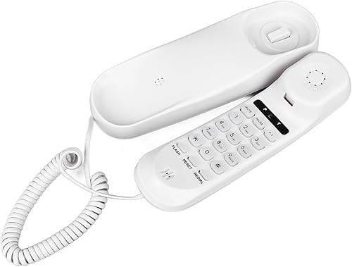 Miniatura 2 de Teléfono con cable para montaje en pared, sonido claro, multifuncional, fácil de usar, ahorro de espacio (blanco)