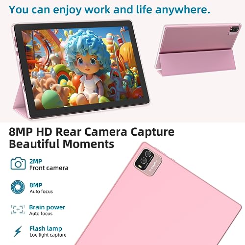 2024 Newest 10.1 inch tablet, Android 11 Tablets with Case Stylus Film, 6GB RAM+128GB ROM+1TB, 1.8GHz Quad-Core 1280*800 IPS HD Touch Screen, 2.4G/5G WiFi 6 BT 5.0 Tableta PC, 2+8MP Dual Camera Tab