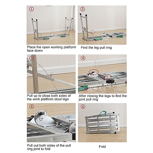 Plate-forme de travail pliable avec hauteur réglable de 60-90 cm galvanisé - 8
