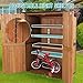 Sheds & Outdoor Storage,Large Garden Shed with Metal Frame Structure and Adjustable Shelves,Bike Storage Tool Cabinet Box for Backyard Garden Patio Lawn (Brown)