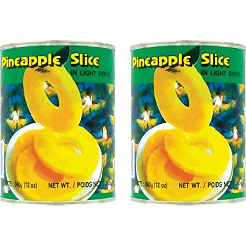 COQ Ananas en tranches au sirop léger en conserve - Fruits exotiques - 565G (Lot de 2 boîtes)