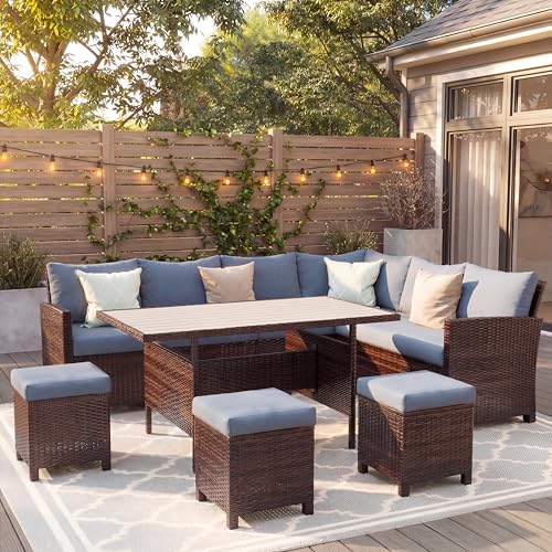 Wisteria Lane Outdoor Patio Furniture Set, 7 Piece Outdoor Dining