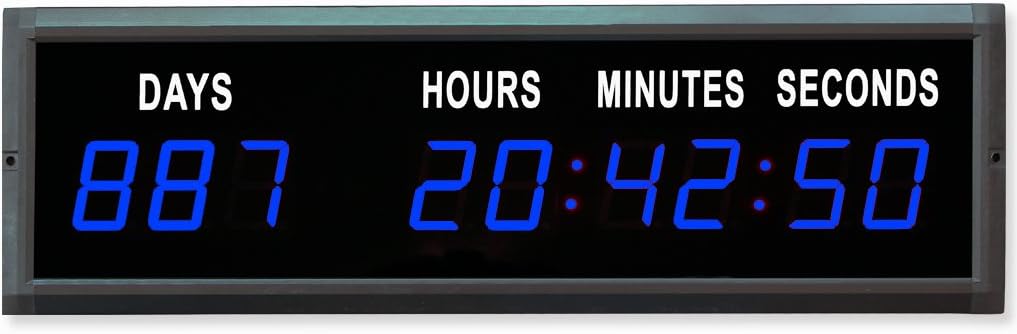 EU 1.8'' LED Countdown Clock Days Hours Minutes And Seconds (Blue)