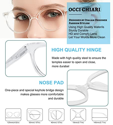 Image of OCCI CHIARI Narrow Reading Glasses Women Colorfull Cute Readers for Petite Face