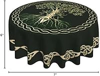 Vista 21 de YETTA YANG Paño de Mesa Redondo de Dulce de Chupachups Gótico en Negro y Blanco de 60 Pulgadas, Cubierta de Mesa Decorativa de Tela para Mesas