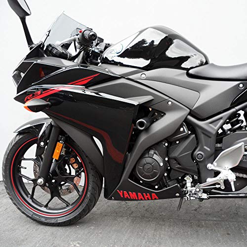 Shogun Yamaha Yzf-R3 Yzf R3 2015 2016 2017 2018 Black No Cut Frame Sliders Also Fits Abs & Non Abs Models - 750-6129 - Made In The Usa #TOP1