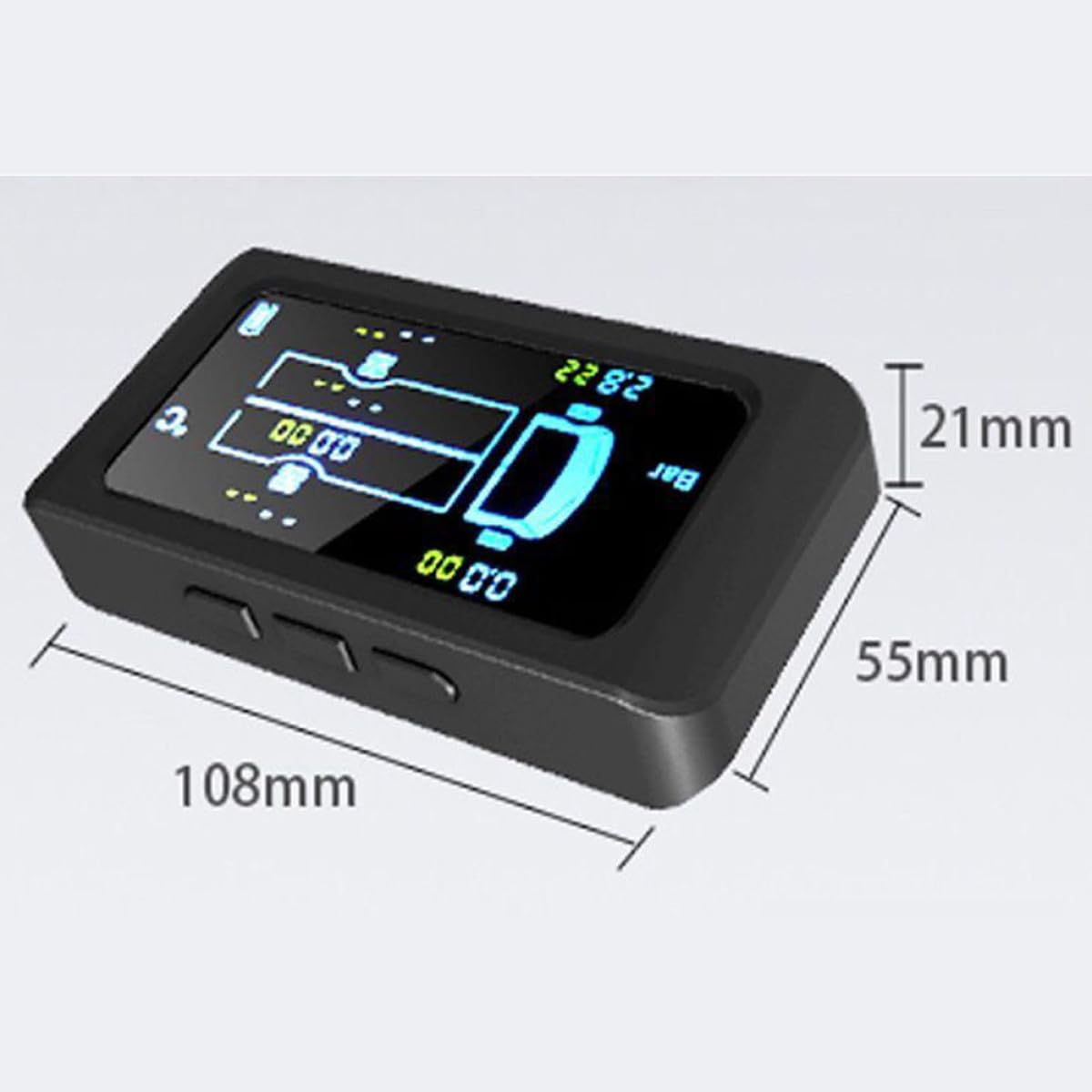 Sistema de Monitoreo de Presión de Neumáticos Solar Inalámbrico para Camiones Grandes y Autocaravanas Pantalla a Color de Alta Definición y Advertencia Visual y Audible para 6