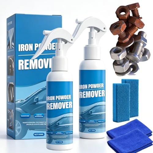 Iron Power Remover Spray Iron Power Rust Remover Multi-Functional Quick-Acting Rust Removal Spray for Metal Surfaces for Wheels Tools & Hardware (2PCS)