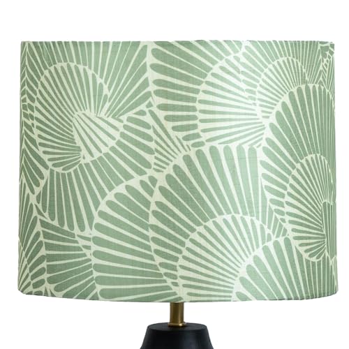 Image of Dreamy Walls 10.5'' Drum Lamp Shade for Bedroom, Living Room | Handcrafted Printed Faux Silk Replacement Lampshade Only | Easy Assembly, 10.5x8.5 Inches, Lily Leaves Shade(Pack of 2)