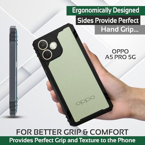 Image of AIBEX Crystal Clear Back Cover Case for Oppo A5 Pro 5G | 360 Protection | Shockproof | Transparent Non-Yellowing Back Case | Slim & Stylish (PC + TPU Bumper)