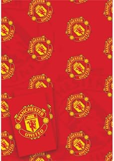 Official Manchester United FC Gift Wrapping Paper - 2 Sheets & 2 Tags