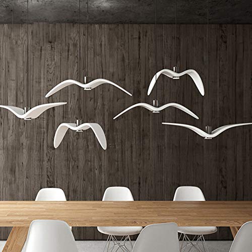 Suspension mouette LED moderne en métal et résine blanche réglable - 3
