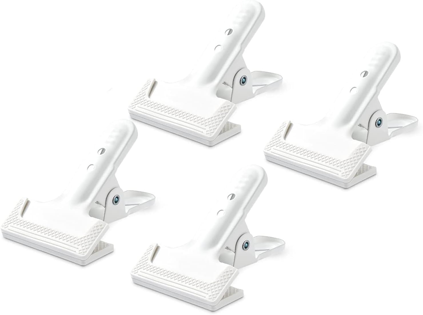 Heavy-Duty Spring Clamps (4-Pack) - 4" Clips for Photography Backdrops, Woodworking, and Home Improvement (White)