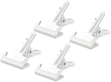 Heavy-Duty Spring Clamps, 4-Pack, 4" Clips, White | Photography Backdrops, Woodworking, Home Improvement