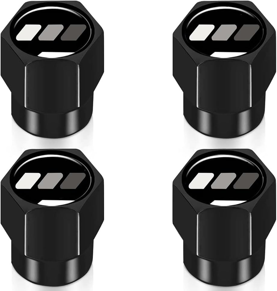 4Pcs Metal Aluminum Alloy Car Tire Valve Stem Caps Cover for Toyota Tacoma 4Runner Tundra Rav4 Highlander Accessories for Men Women CapsGray-Black