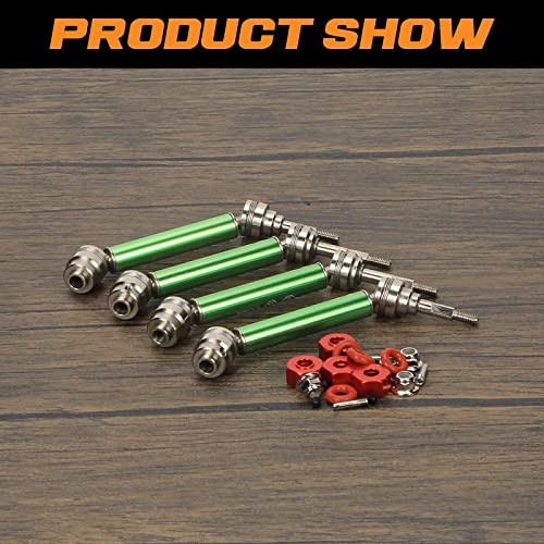 Rcawd Rc Stainless Steel Front Rear Drive Shaft Cvd For 1/10 Traxxas Rustler Vxl 4X4/ Stampede Vxl 4X4/ Hoss Vxl 4X4/ Slash Platinum/Ultimate/Vxl 4X4 4Wd Rc Car(Green) #TOP6