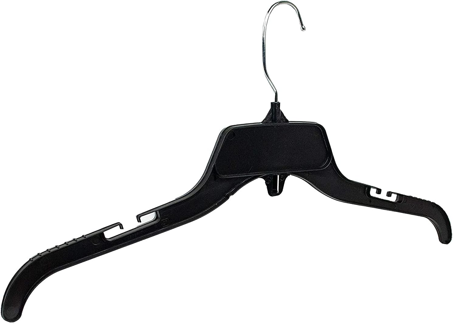 Hangon Recycled Plastic with Notches Shirt Hangers, 17 Inch, Black, 200 Pack (HORB-200)