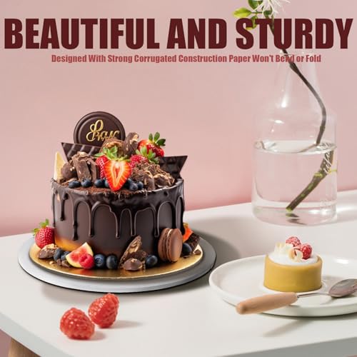 5 StückCake Boards Cake Base, Tortenplatte Pappe, Tortenunterlage Rund 30 cm x 12 mm, Wiederverwendbare Cakeboard Rund 30 cm Cake Drums für Transport 8-11 Inch Kuchenplatte Torten Desserts