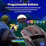 Redragon M801 Gaming Mouse, RGB PC Gaming Mouse MMO with 9 Programmable Buttons Macro Recording, 16000 DPI, Fire Button for Gaming Windows Computer - Wired, Black - Image 5