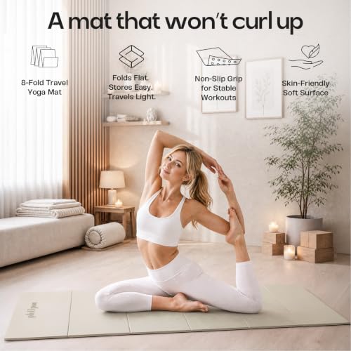 PHILPOE Foldable Yoga Mat, 70''x24''x0.24''(6mm）Non-slip POE Exercise Mat by Philpoe - Used condition - Image 6